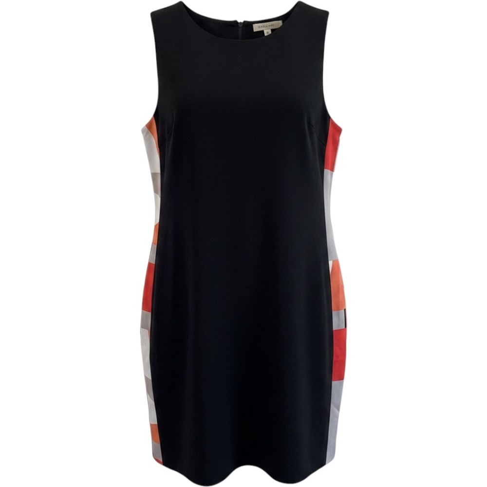 Tahari Arthur S. Levine Dress‎ Womens 16 Sheath Black Geometric Colorblock